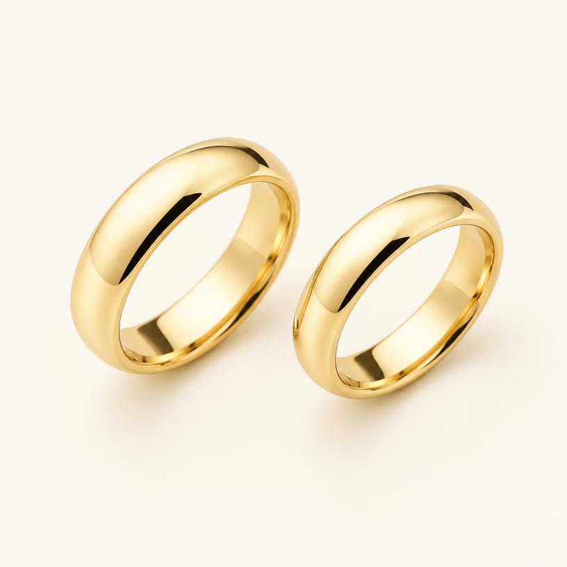 Par de Alianças Clássicas Ouro Amarelo