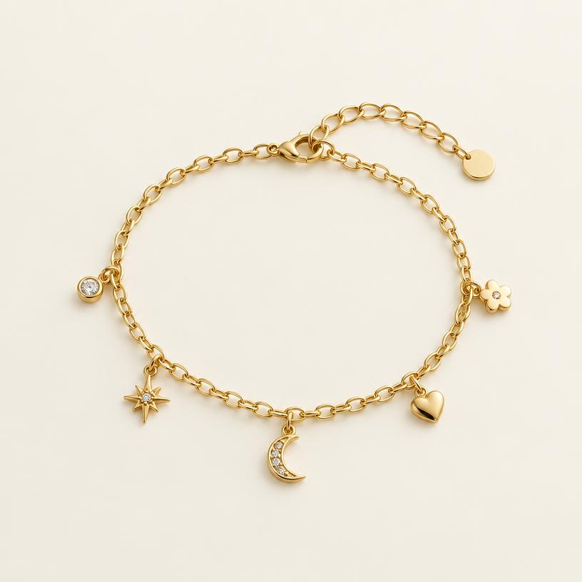 Pulseira Berloques Ouro 18K